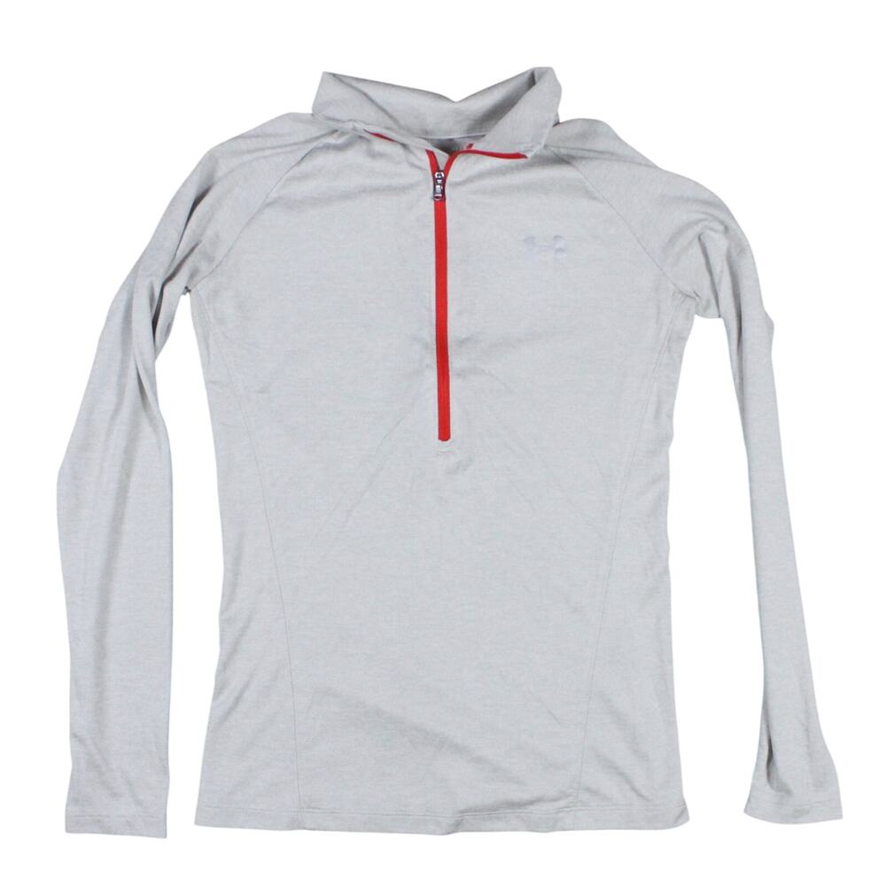 Under Armour Women's Gray Silver Tech 1/2 Zip Twist Long Sleeve Shirt Loose XS